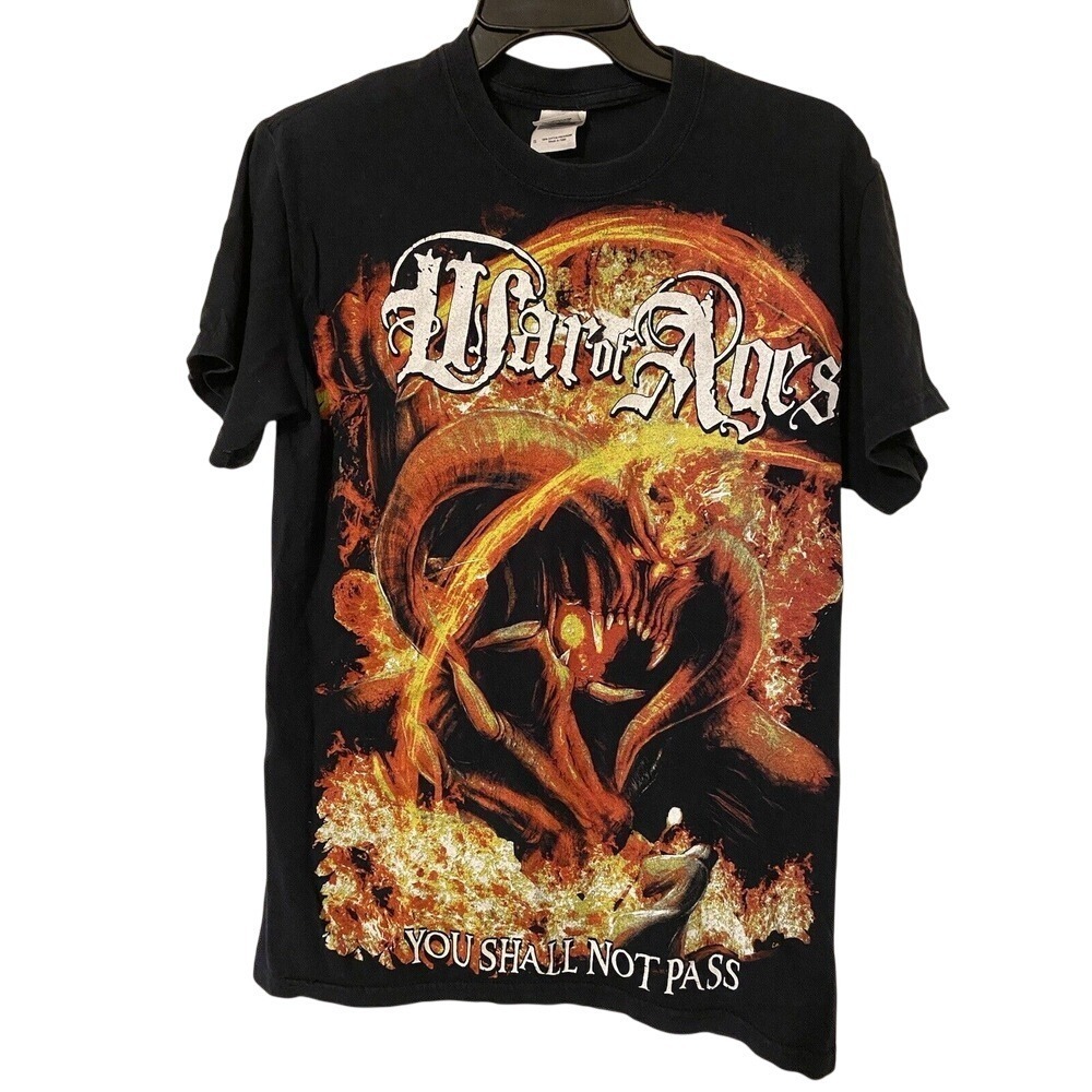 Vintage War Of Ages T-shirt Black S Small Music Full Graphic You Shall Not Pass